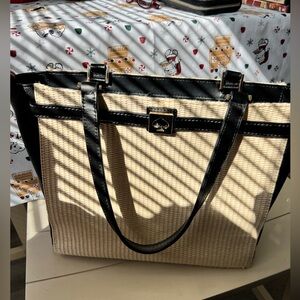 Kate Spade ♠️ Black and Cream Tote Bag